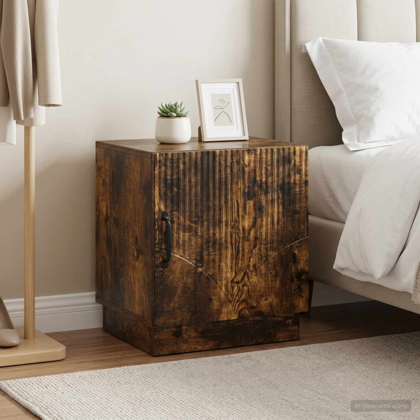vidaXL Κομοδίνο 2 τμχ. Καπνισμένο Ξύλο Δρυός 43 x 34,5 x 47 εκ.