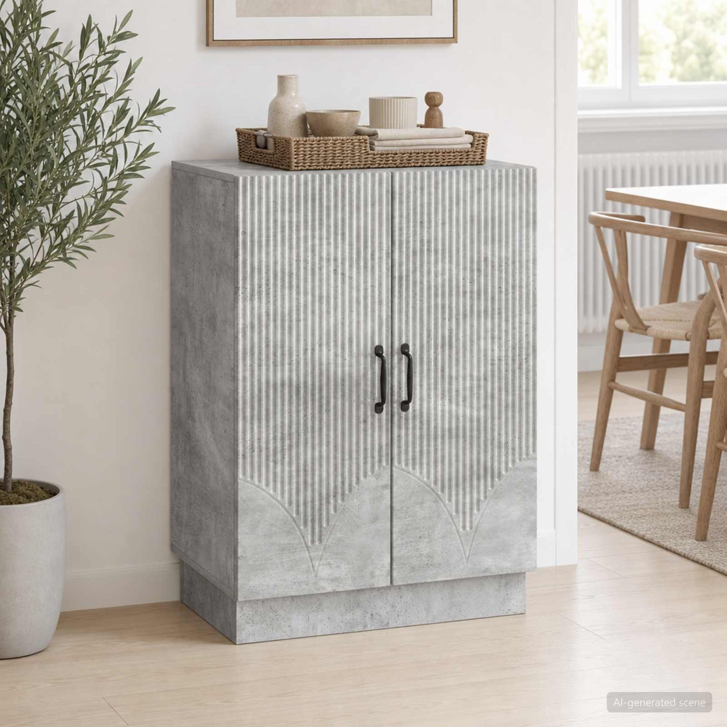 vidaXL Πλαϊνό γραφείο Γκρι Σκυροδέματος 66 x 34,5 x 87 εκ.