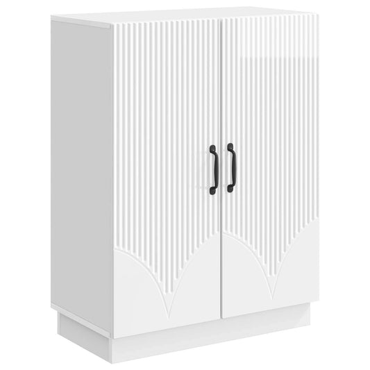 vidaXL Πλαϊνό γραφείο Γυαλιστερό Λευκό 66 x 34,5 x 87 εκ.