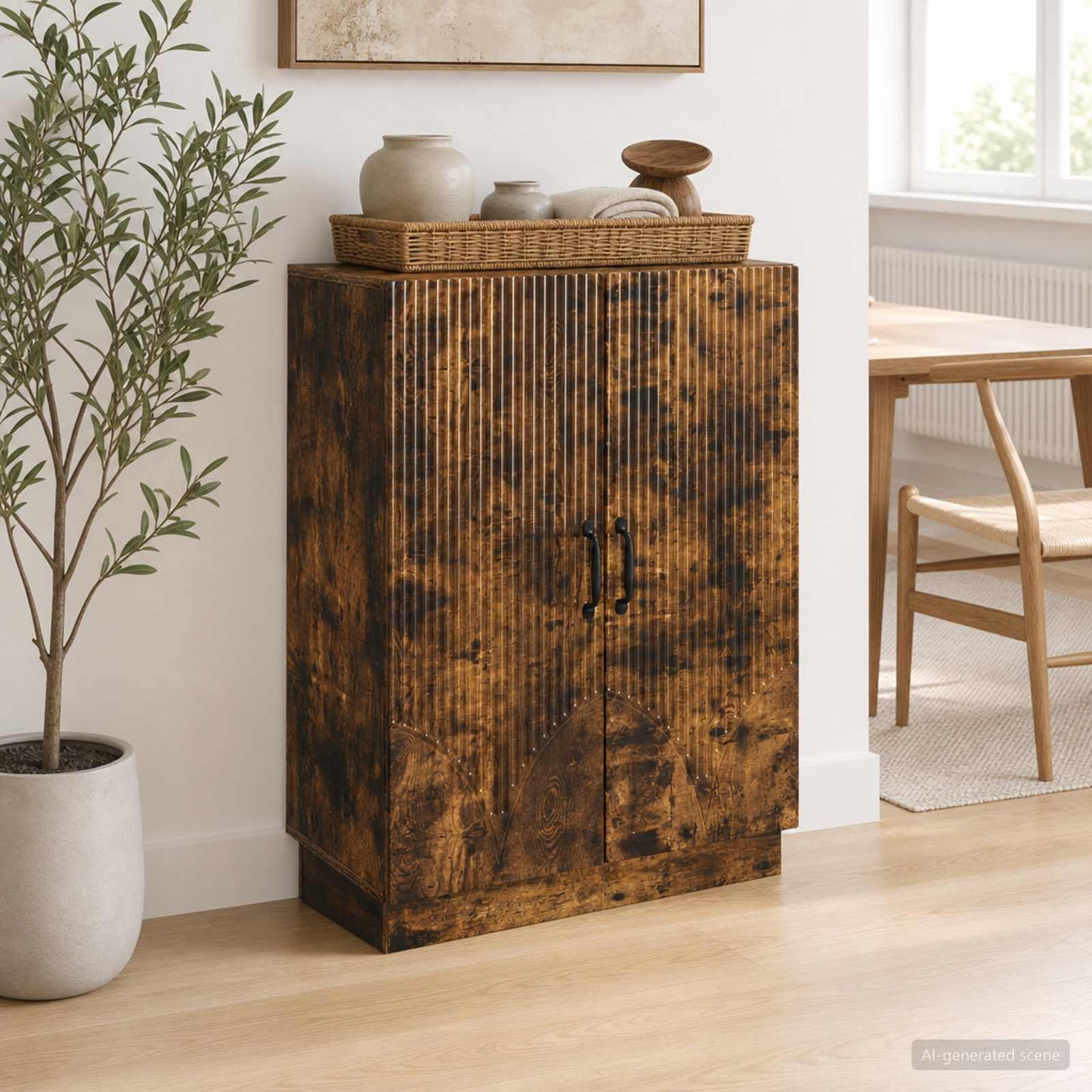 vidaXL Πλαϊνό γραφείο Καπνισμένο Ξύλο Δρυός 66 x 34,5 x 87 εκ.