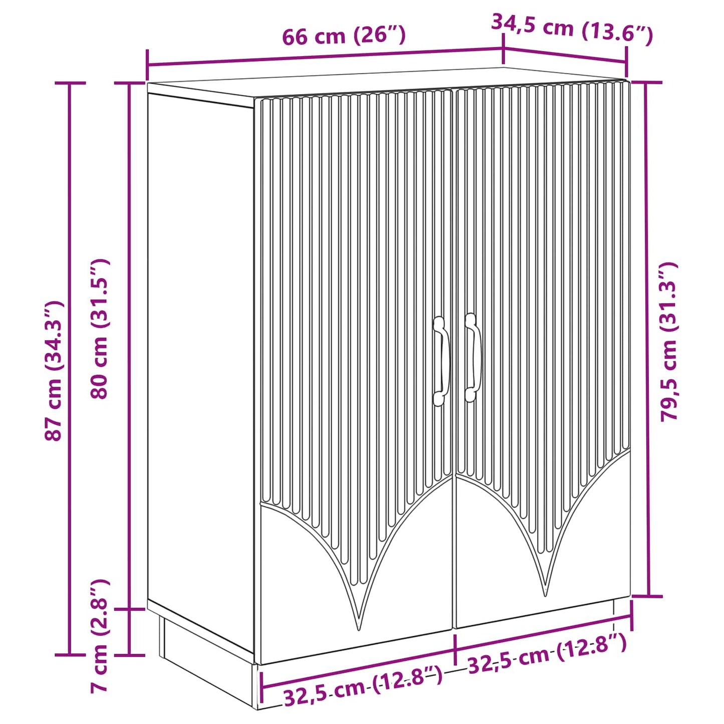 vidaXL Πλαϊνό γραφείο Γκρι Sonoma 66 x 34,5 x 87 εκ.