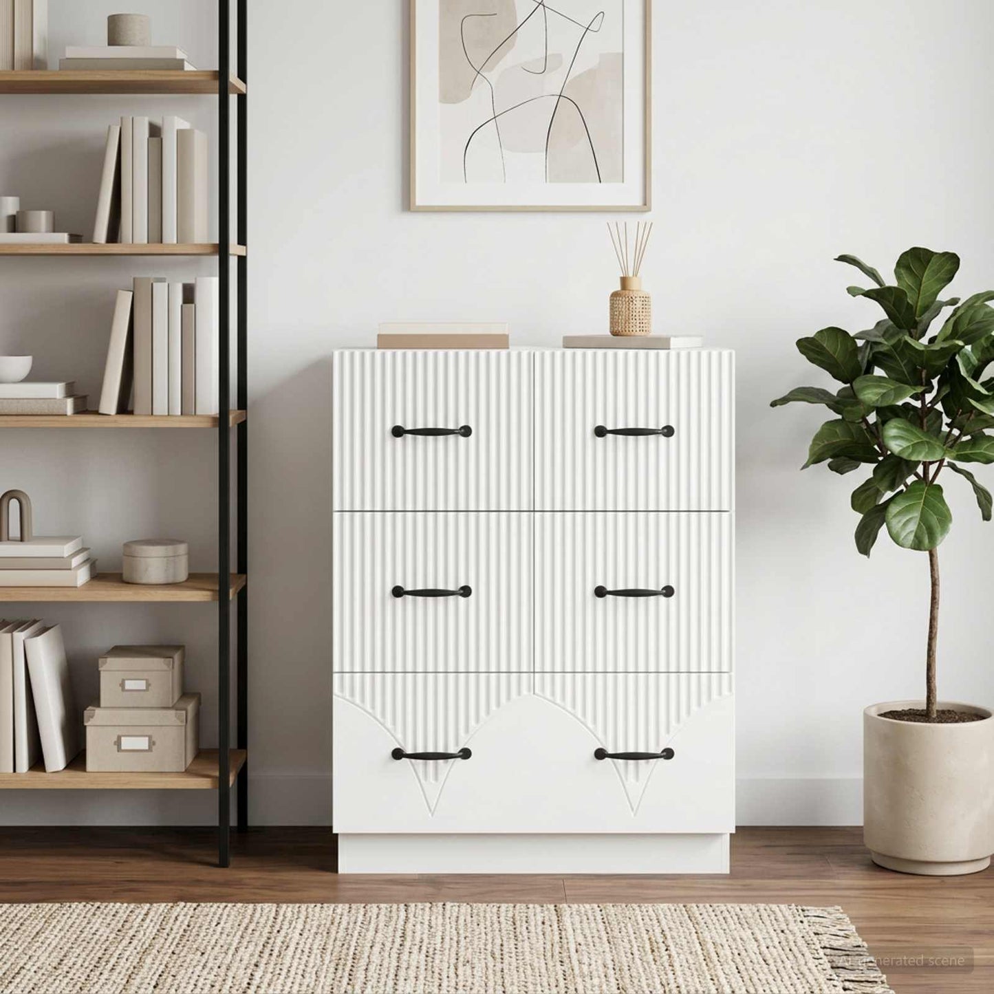 vidaXL Ντουλάπι με Συρτάρια Λευκό 66 x 34,5 x 87 εκ.