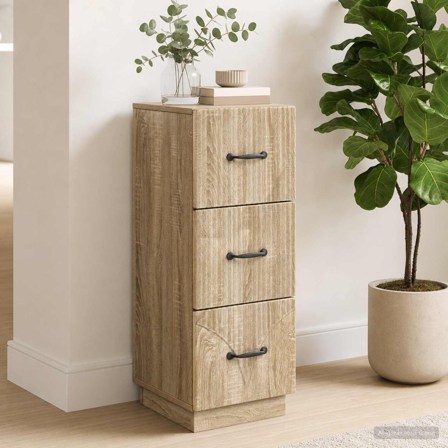 vidaXL Ντουλάπι με Συρτάρια 33 x 34,5 x 87 εκ. Επεξεργασμένο Ξύλο