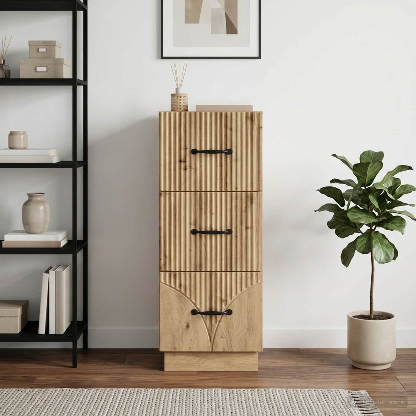vidaXL Ντουλάπι με Συρτάρια 33 x 34,5 x 87 εκ. Επεξεργασμένο Ξύλο