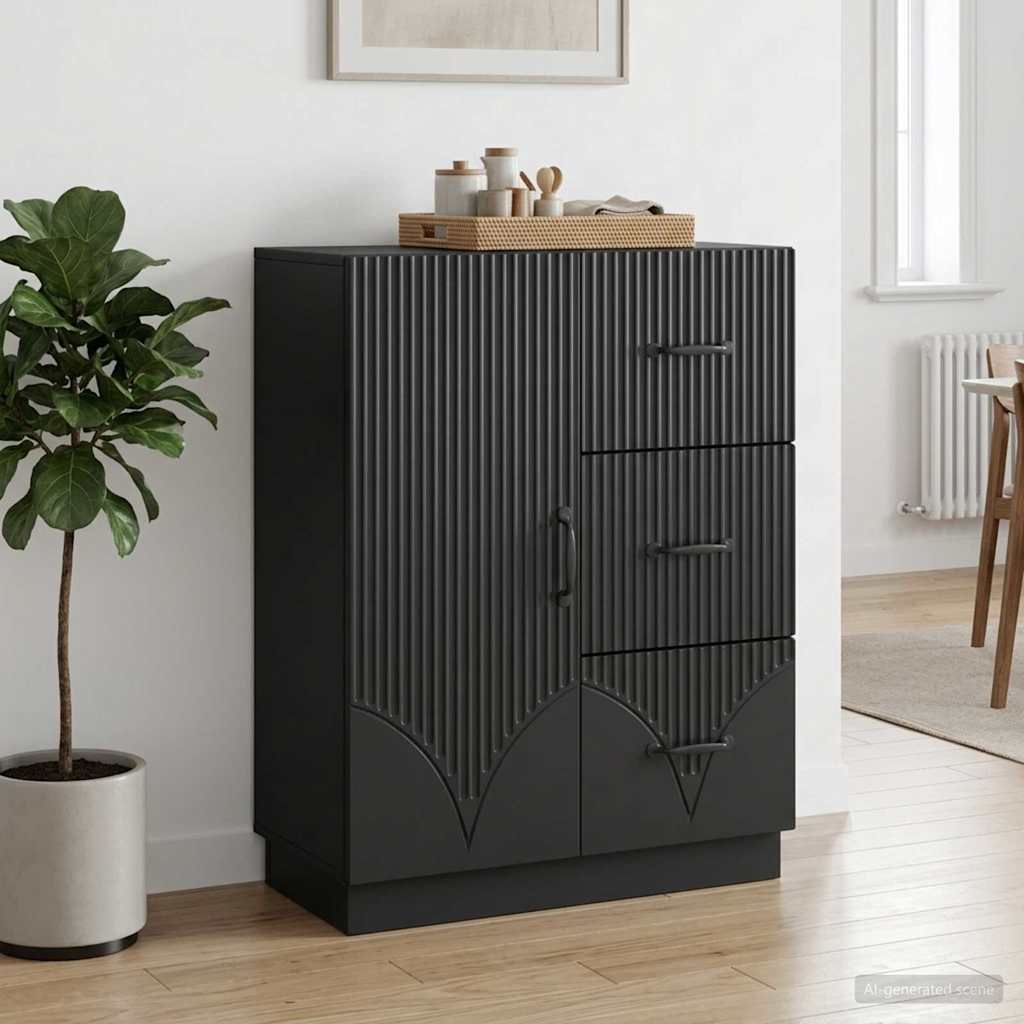 vidaXL Πλαϊνό γραφείο Μαύρο 66 x 34,5 x 87 εκ. Επεξεργασμένο Ξύλο