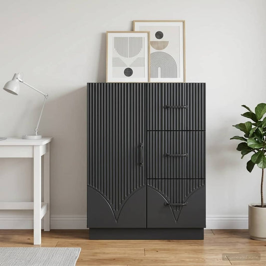 vidaXL Πλαϊνό γραφείο Μαύρο 66 x 34,5 x 87 εκ. Επεξεργασμένο Ξύλο
