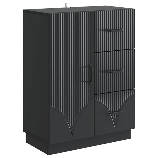 vidaXL Πλαϊνό γραφείο Μαύρο 66 x 34,5 x 87 εκ. Επεξεργασμένο Ξύλο