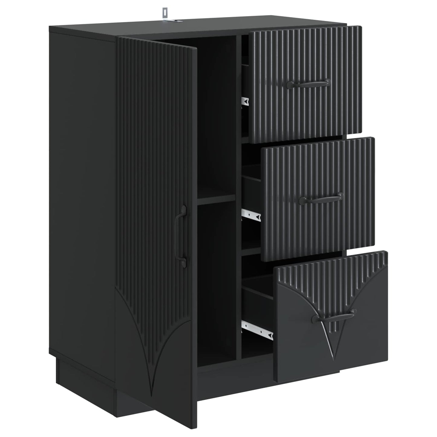vidaXL Πλαϊνό γραφείο Μαύρο 66 x 34,5 x 87 εκ. Επεξεργασμένο Ξύλο