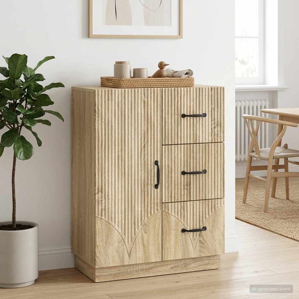vidaXL Πλαϊνό γραφείο με συρτάρι Sonoma Δρυς 66 x 34,5 x 87 εκ.
