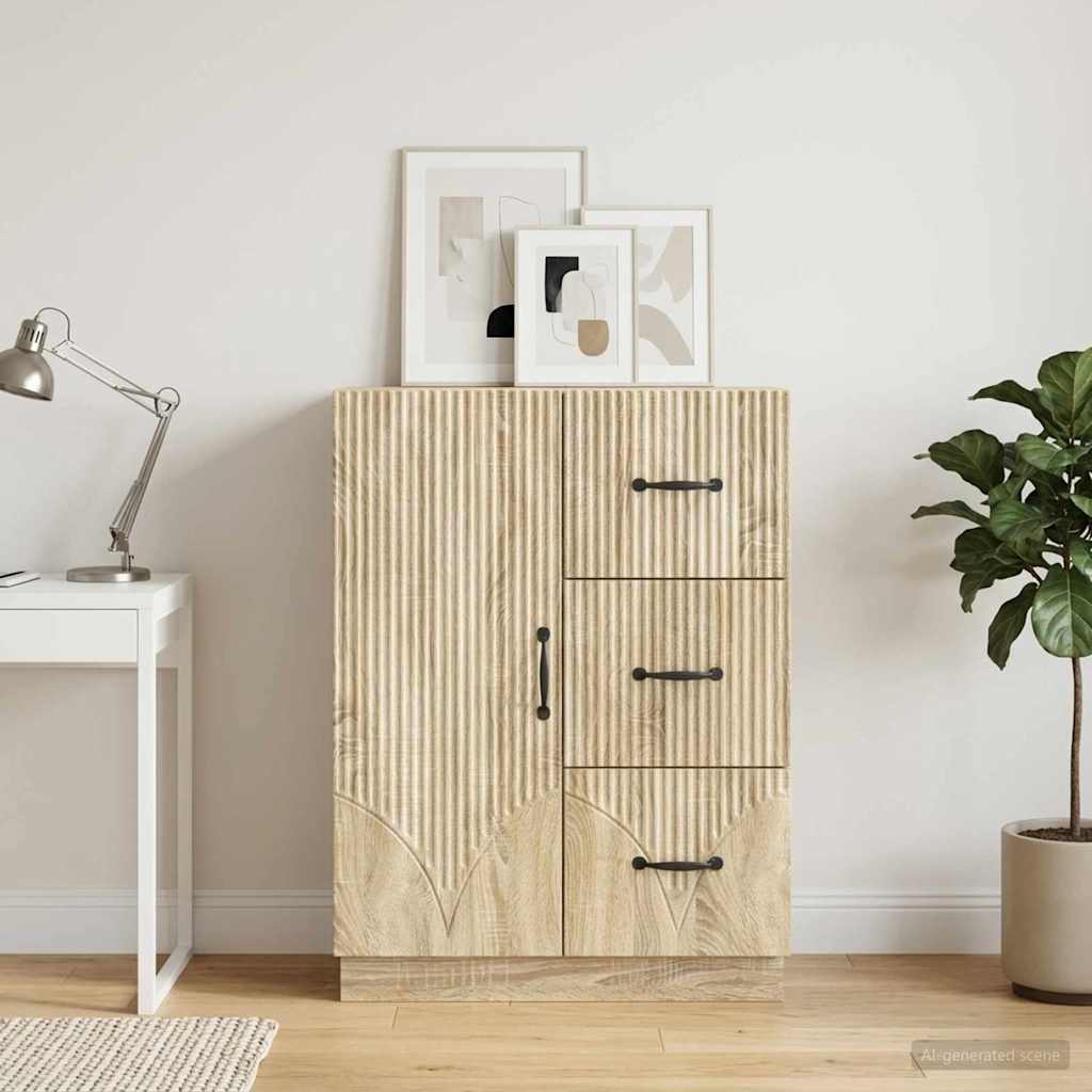 vidaXL Πλαϊνό γραφείο με συρτάρι Sonoma Δρυς 66 x 34,5 x 87 εκ.