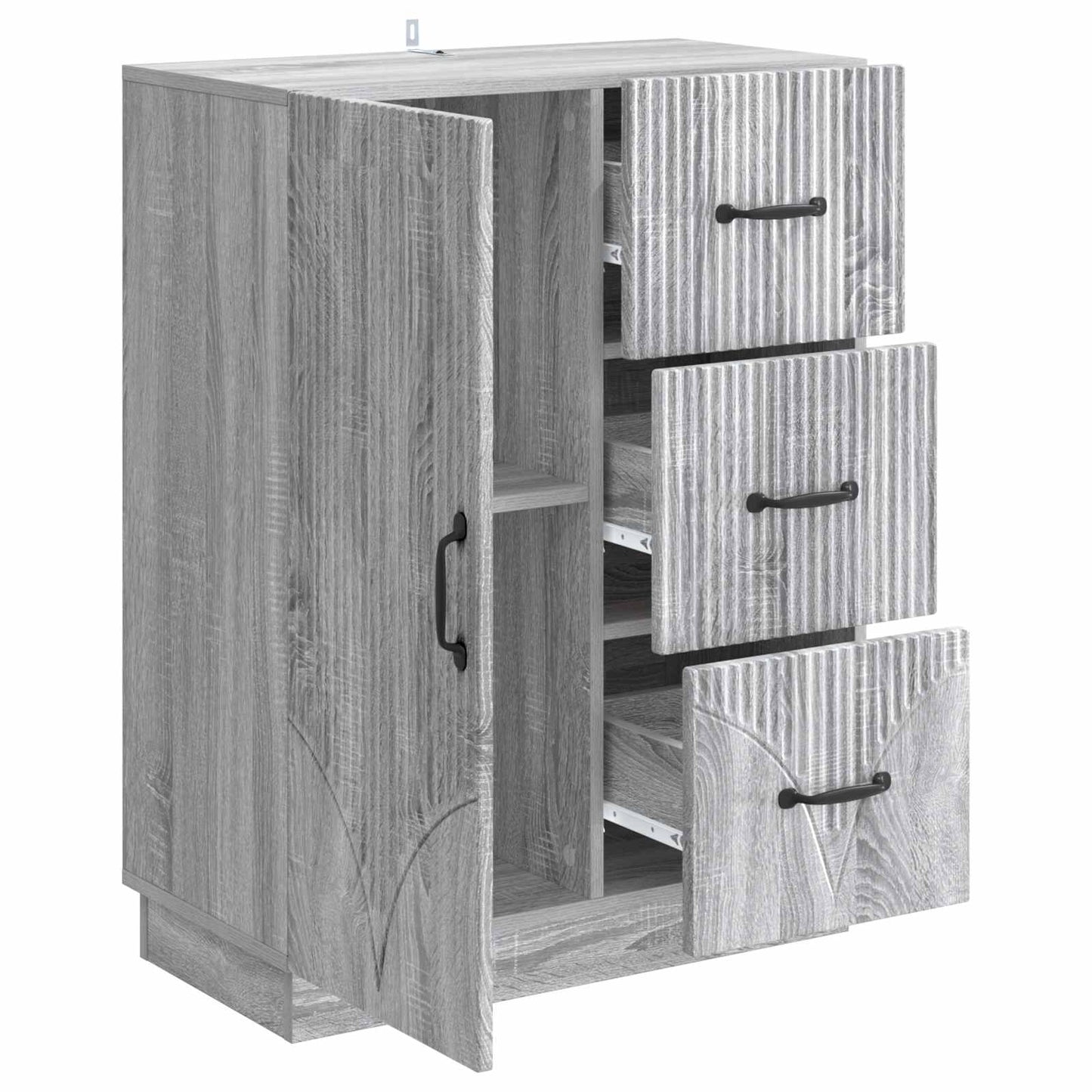 vidaXL Πλαϊνό γραφείο με συρτάρι Γκρι Sonoma 66 x 34,5 x 87 εκ.