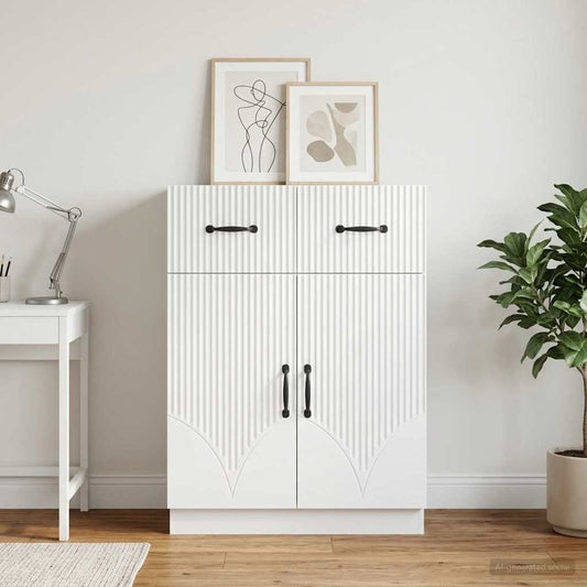 vidaXL Πλαϊνό γραφείο Λευκό 66 x 34,5 x 87 εκ. Επεξεργασμένο Ξύλο