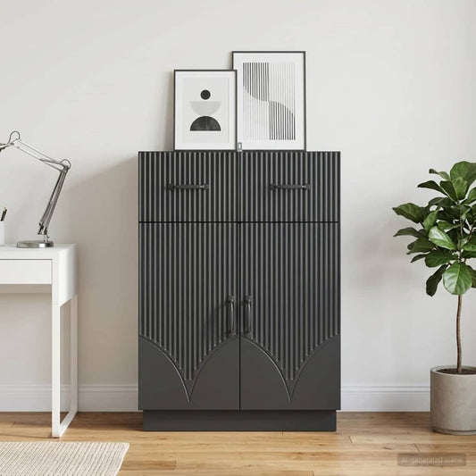 vidaXL Πλαϊνό γραφείο Μαύρο 66 x 34,5 x 87 εκ. Επεξεργασμένο Ξύλο