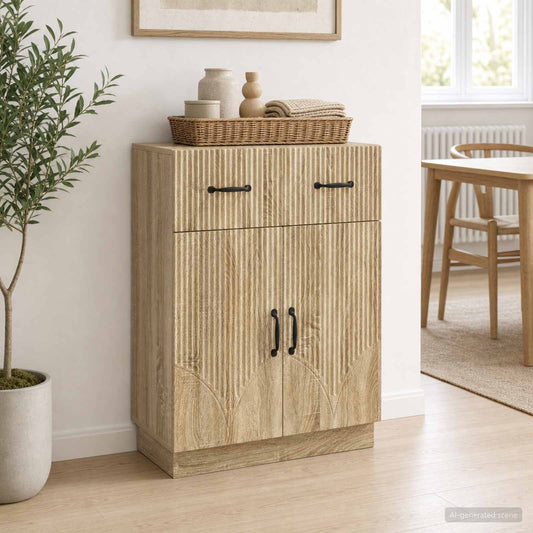 vidaXL Πλαϊνό γραφείο με συρτάρι Sonoma Δρυς 66 x 34,5 x 87 εκ.