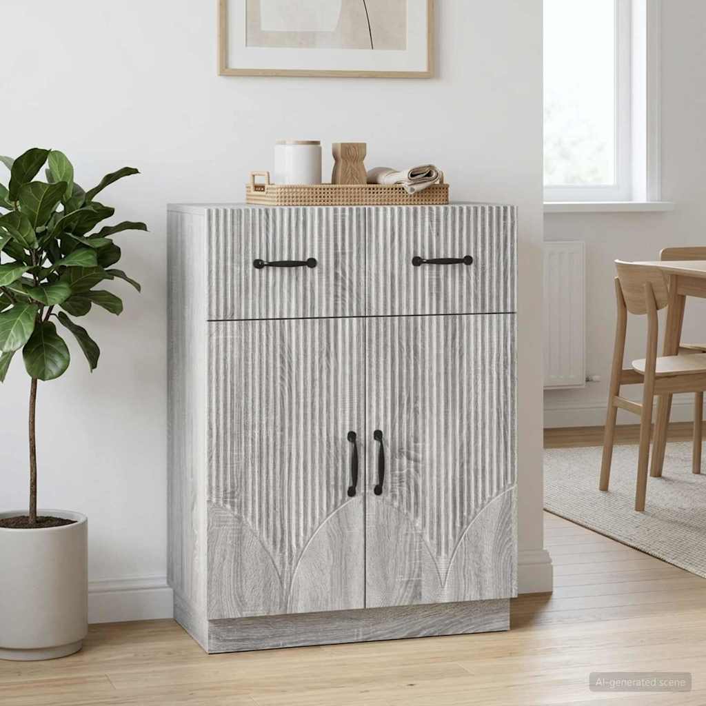 vidaXL Πλαϊνό γραφείο με συρτάρι Γκρι Sonoma 66 x 34,5 x 87 εκ.