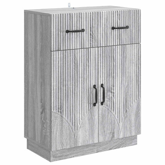 vidaXL Πλαϊνό γραφείο με συρτάρι Γκρι Sonoma 66 x 34,5 x 87 εκ.