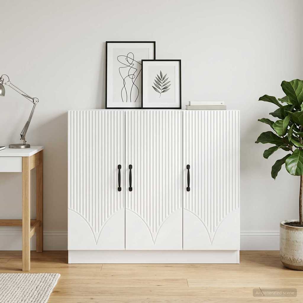 vidaXL Πλαϊνό γραφείο Λευκό 89 x 34,5 x 77 εκ. Επεξεργασμένο Ξύλο
