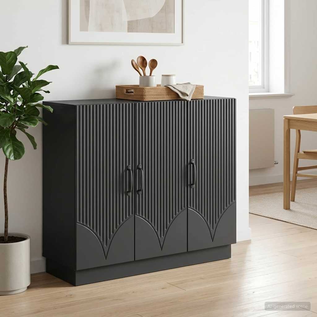 vidaXL Πλαϊνό γραφείο Μαύρο 89 x 34,5 x 77 εκ. Επεξεργασμένο Ξύλο