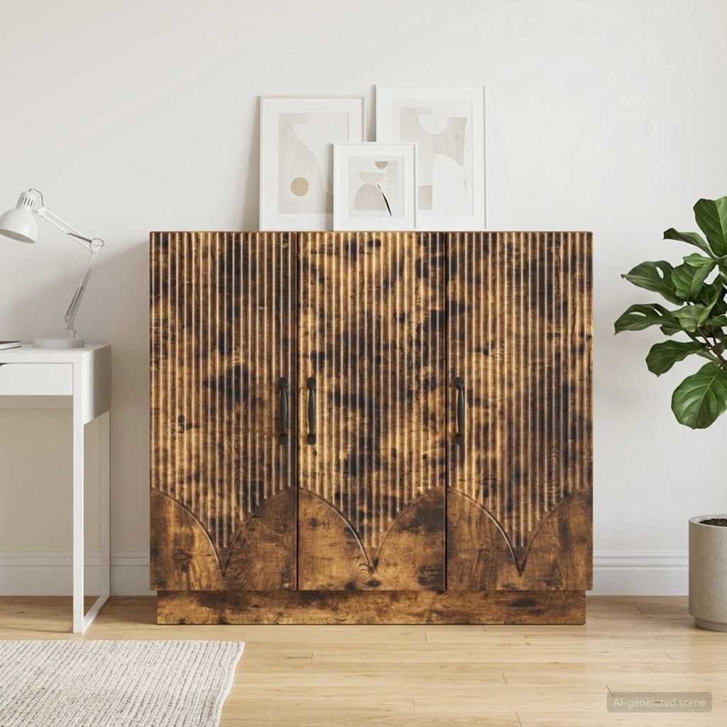 vidaXL Πλαϊνό γραφείο Καπνισμένο Ξύλο Δρυός 89 x 34,5 x 77 εκ.