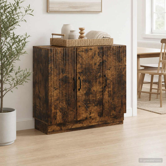 vidaXL Πλαϊνό γραφείο Καπνισμένο Ξύλο Δρυός 89 x 34,5 x 77 εκ.