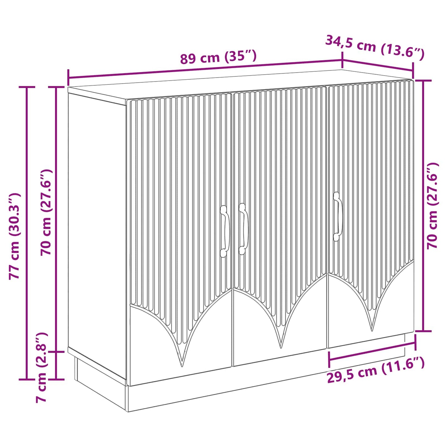 vidaXL Πλαϊνό γραφείο Παλαιωμένο ξύλο 89 x 34,5 x 77 εκ.