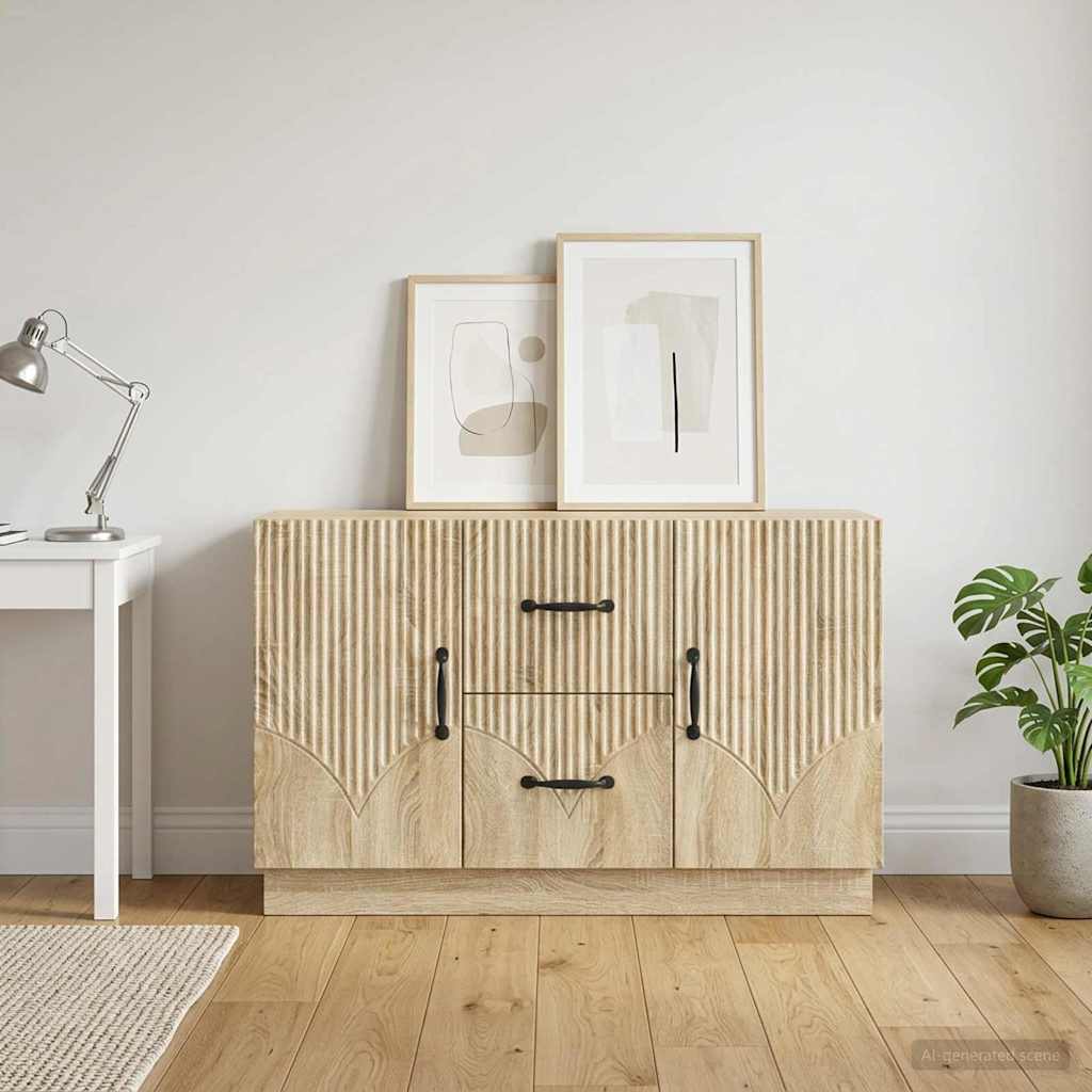 vidaXL Πλαϊνό γραφείο με συρτάρι Sonoma Δρυς 89 x 34,5 x 57 εκ.