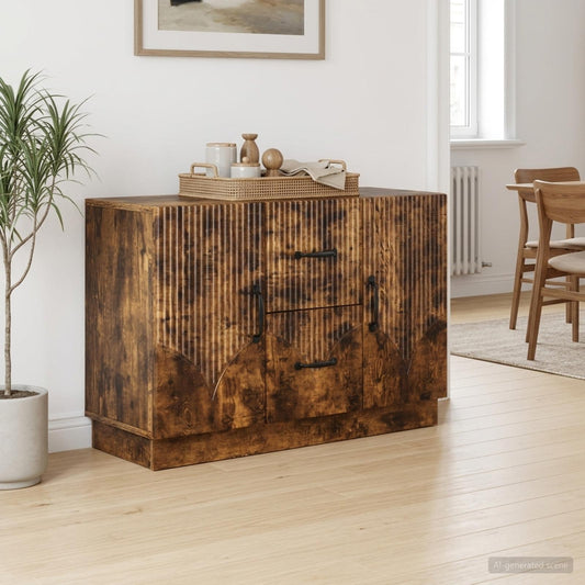 vidaXL Πλαϊνό γραφείο Καπνισμένο Ξύλο Δρυός 89 x 34,5 x 57 εκ.