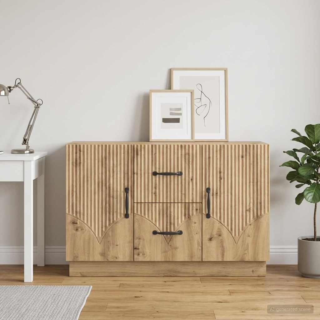 vidaXL Πλαϊνό γραφείο με συρτάρι Artisan Δρυς 89 x 34,5 x 57 εκ.