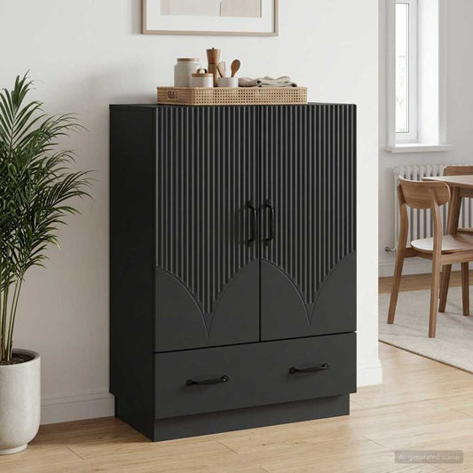 vidaXL Πλαϊνό γραφείο Μαύρο 66 x 34,5 x 92 εκ. Επεξεργασμένο Ξύλο