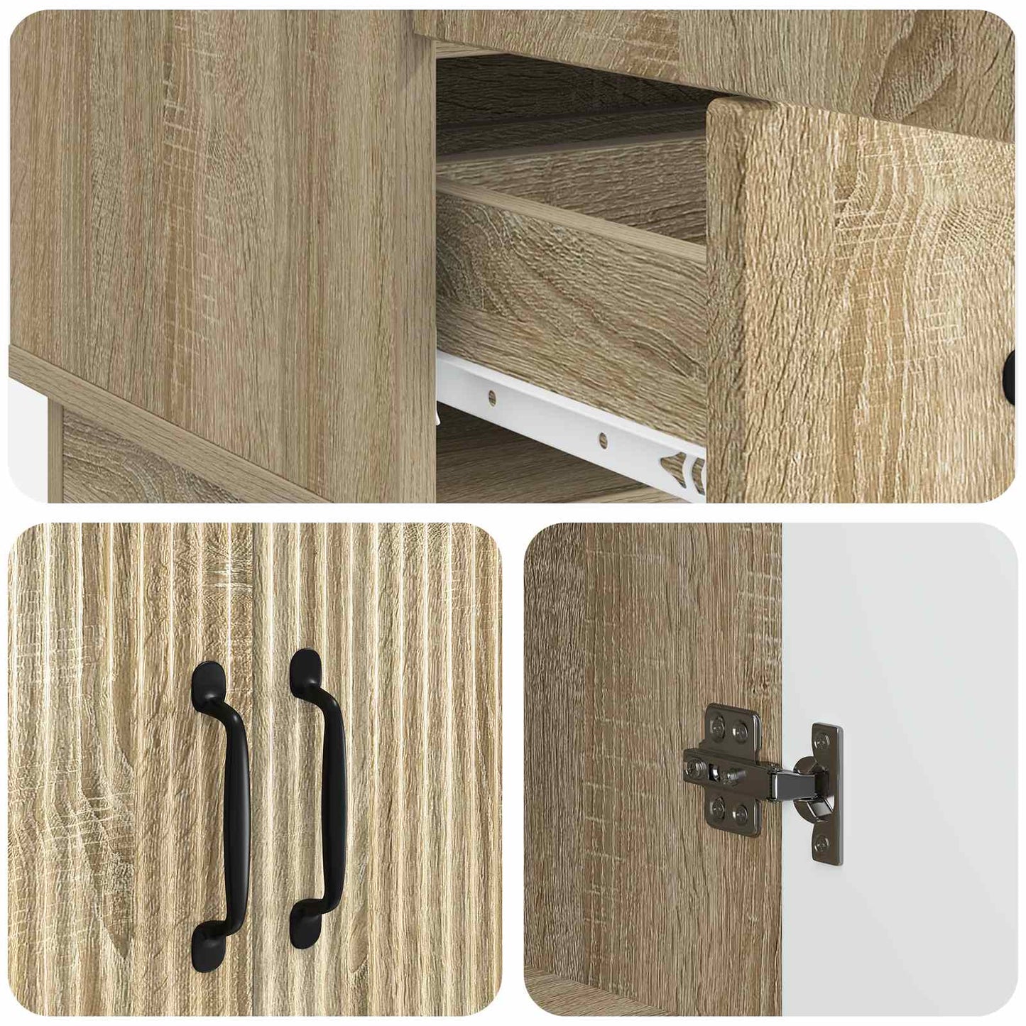 vidaXL Πλαϊνό γραφείο με συρτάρι Sonoma Δρυς 66 x 34,5 x 92 εκ.