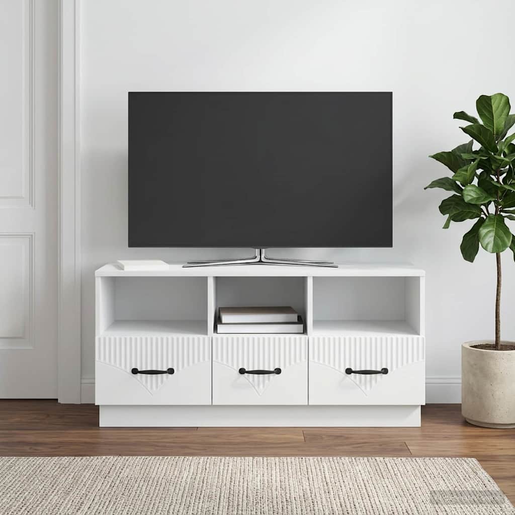vidaXL Ντουλάπι TV Λευκό 102 x 34,5 x 47 εκ Επεξεργασμένο Ξύλο