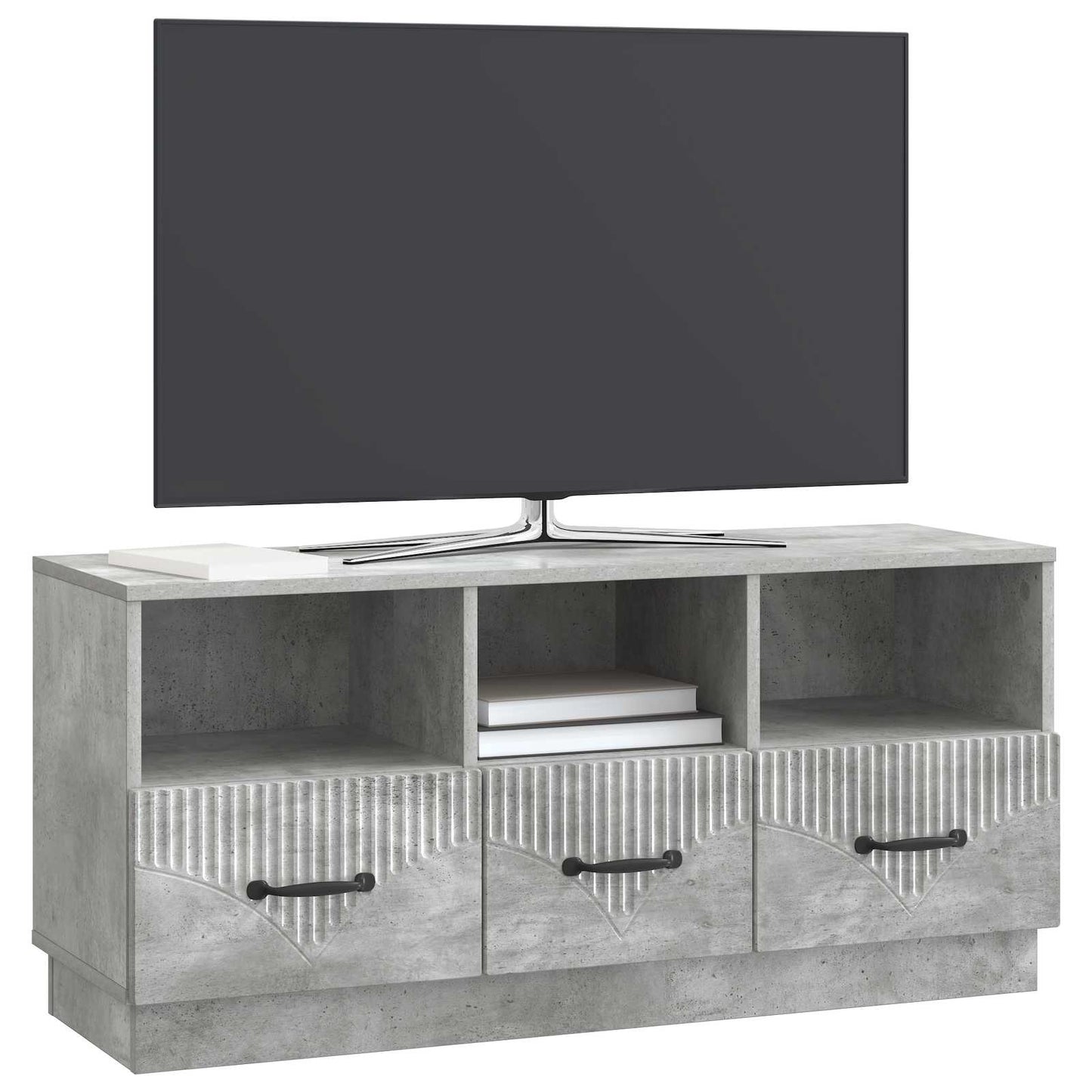 vidaXL Ντουλάπι TV με συρτάρι Γκρι Σκυροδέματος 102 x 34,5 x 47 εκ