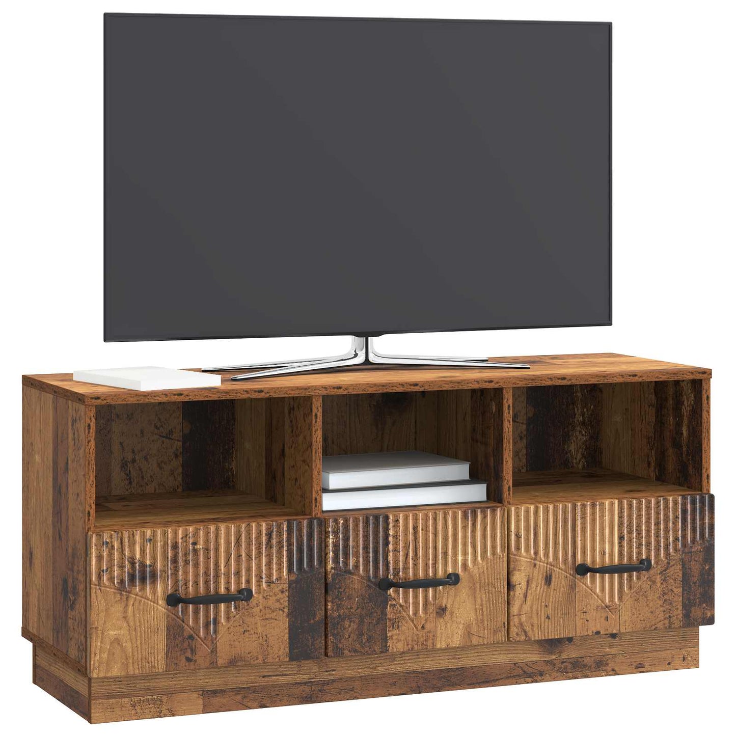 vidaXL Ντουλάπι TV με συρτάρι Παλαιωμένο ξύλο 102 x 34,5 x 47 εκ