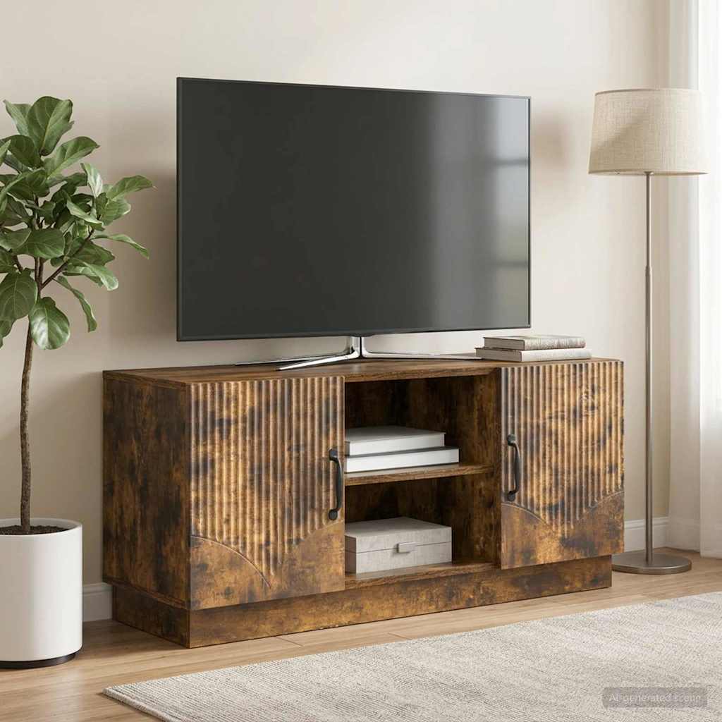 vidaXL Ντουλάπι TV Καπνισμένο Ξύλο Δρυός 102 x 34,5 x 47 εκ