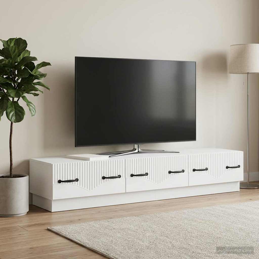 vidaXL Ντουλάπι TV Λευκό 147 x 34,5 x 27 εκ Επεξεργασμένο Ξύλο