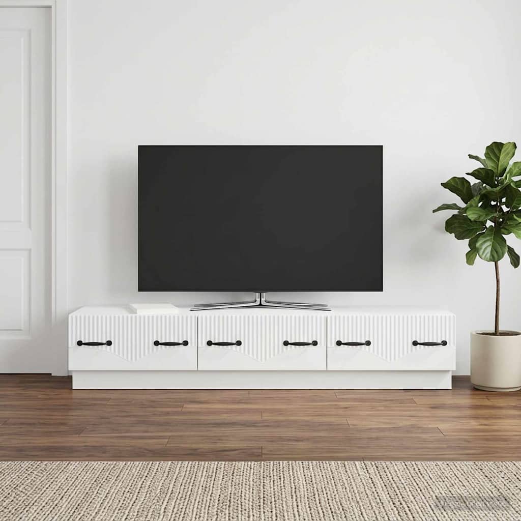 vidaXL Ντουλάπι TV Λευκό 147 x 34,5 x 27 εκ Επεξεργασμένο Ξύλο