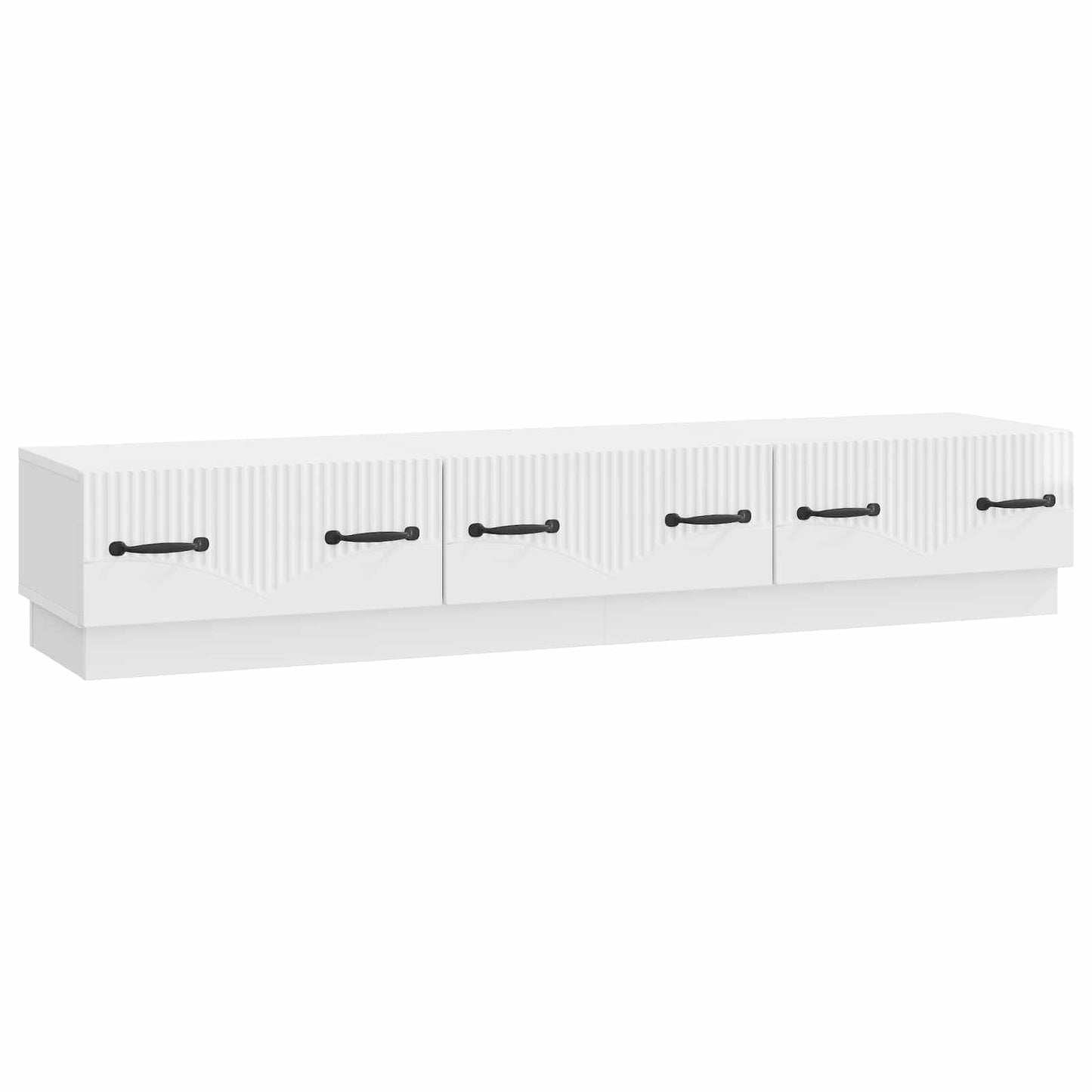 vidaXL Ντουλάπι TV με συρτάρι Γυαλιστερό Λευκό 147 x 34,5 x 27 εκ