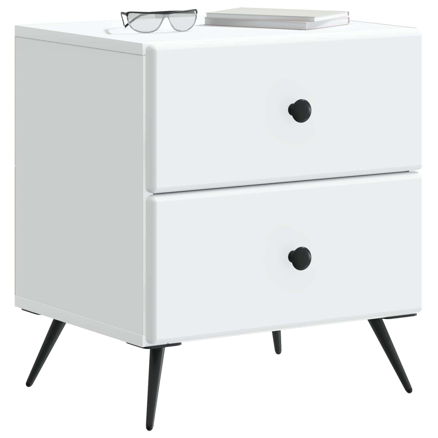 vidaXL Κομοδίνο Λευκό 43 x 34,5 x 47,5 εκ Επεξεργασμένο Ξύλο