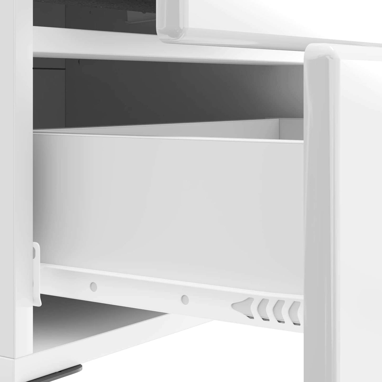 vidaXL Κομοδίνο με συρτάρι Γυαλιστερό Λευκό 43 x 34,5 x 47,5 εκ