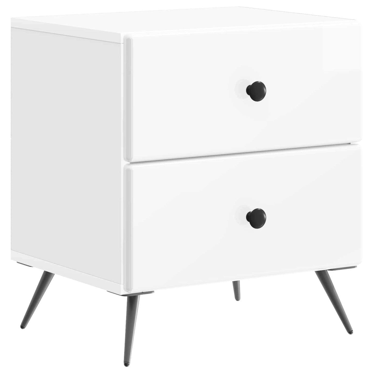 vidaXL Κομοδίνο με συρτάρι Γυαλιστερό Λευκό 43 x 34,5 x 47,5 εκ