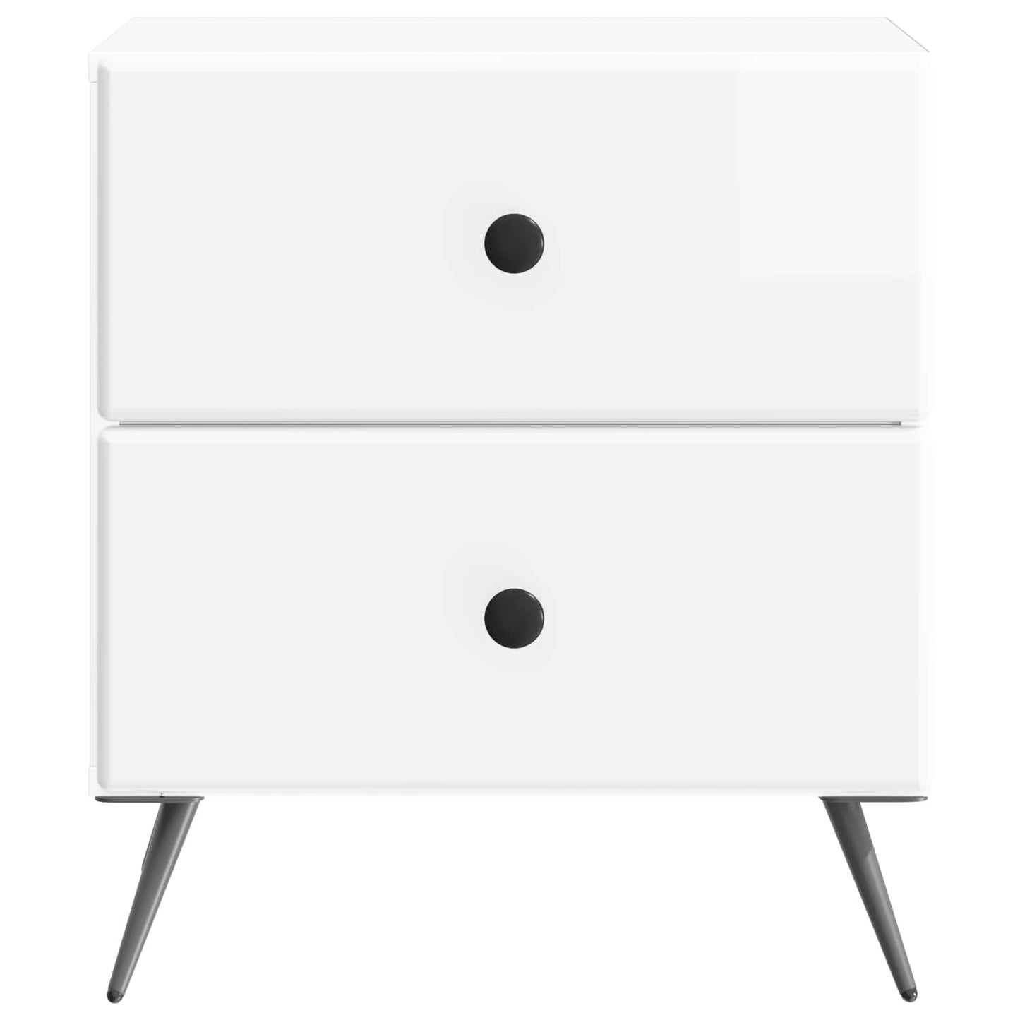 vidaXL Κομοδίνο με συρτάρι Γυαλιστερό Λευκό 43 x 34,5 x 47,5 εκ