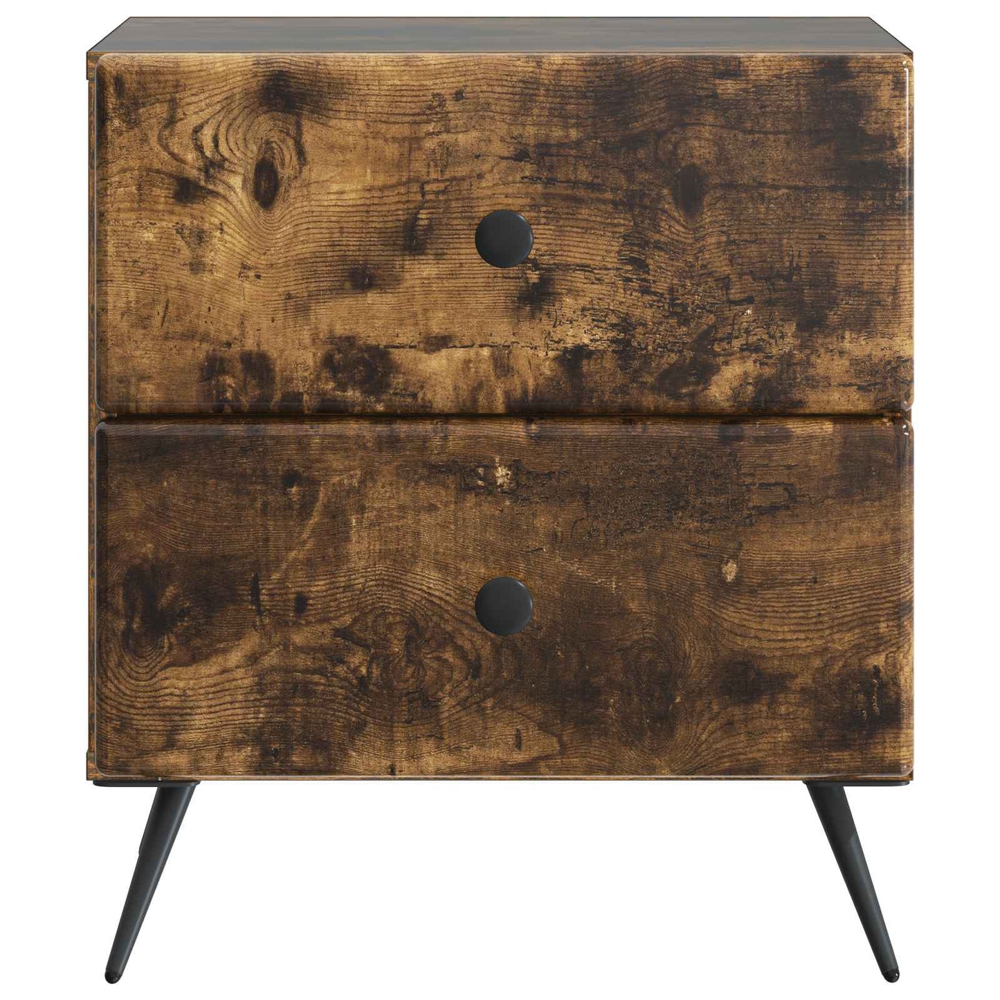vidaXL Κομοδίνο 2 τμχ. Καπνισμένο Ξύλο Δρυός 43 x 34,5 x 47,5 εκ