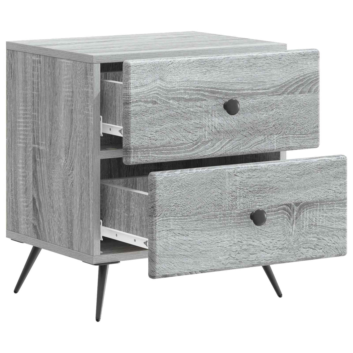 vidaXL Κομοδίνο 2 τμχ. Γκρι Sonoma 43 x 34,5 x 47,5 εκ