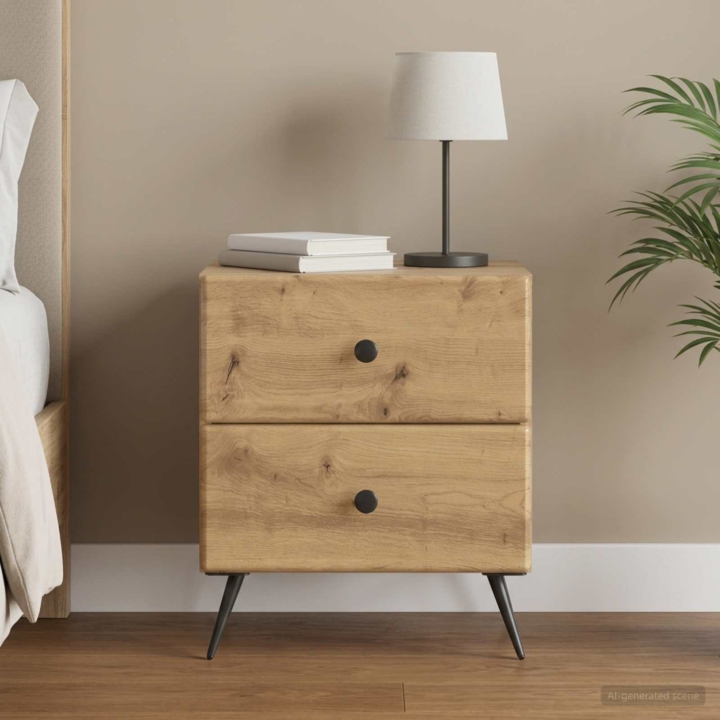 vidaXL Κομοδίνο Artisan Δρυς 43 x 34,5 x 47,5 εκ Επεξεργασμένο Ξύλο