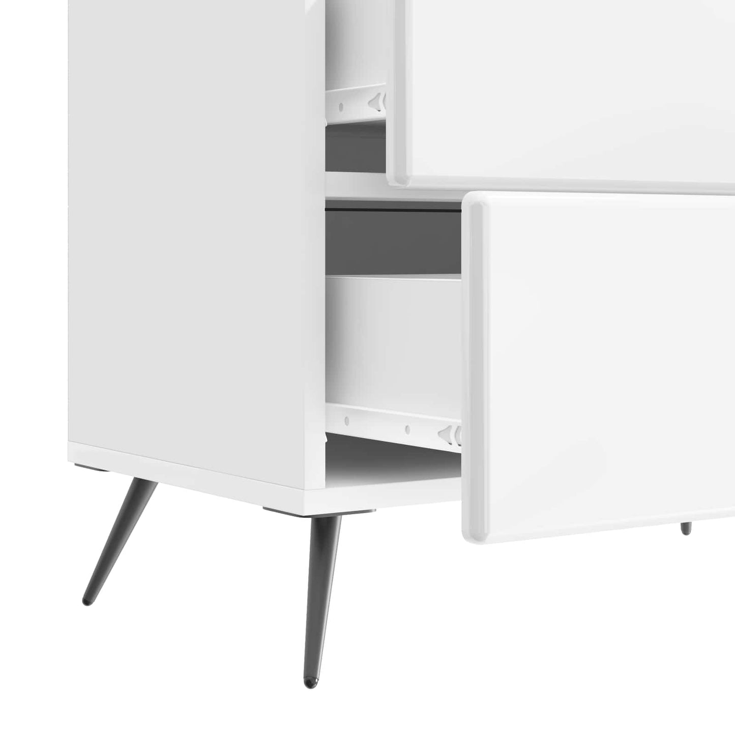 vidaXL Κομοδίνο με συρτάρι Γυαλιστερό Λευκό 62 x 34,5 x 47,5 εκ