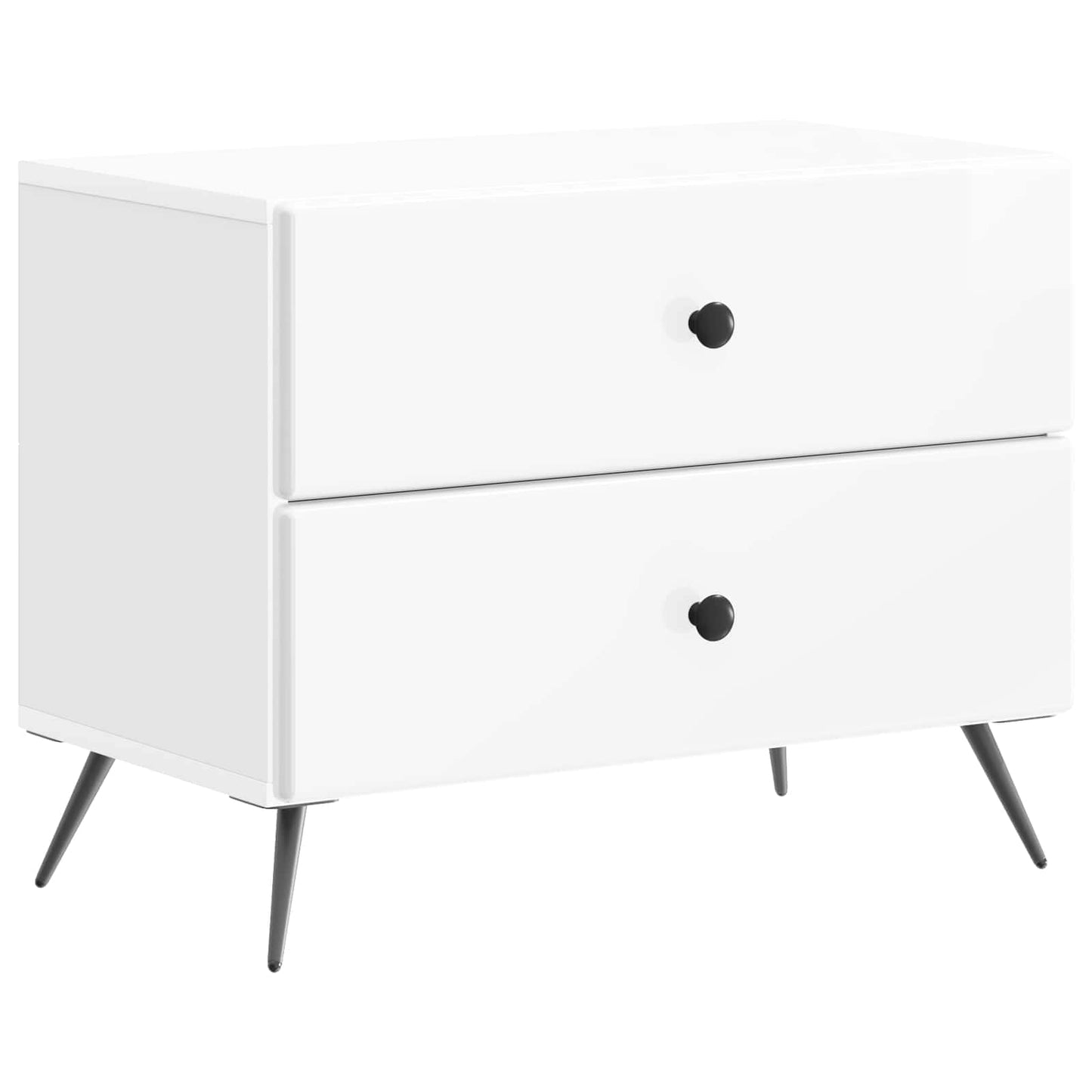 vidaXL Κομοδίνο με συρτάρι Γυαλιστερό Λευκό 62 x 34,5 x 47,5 εκ