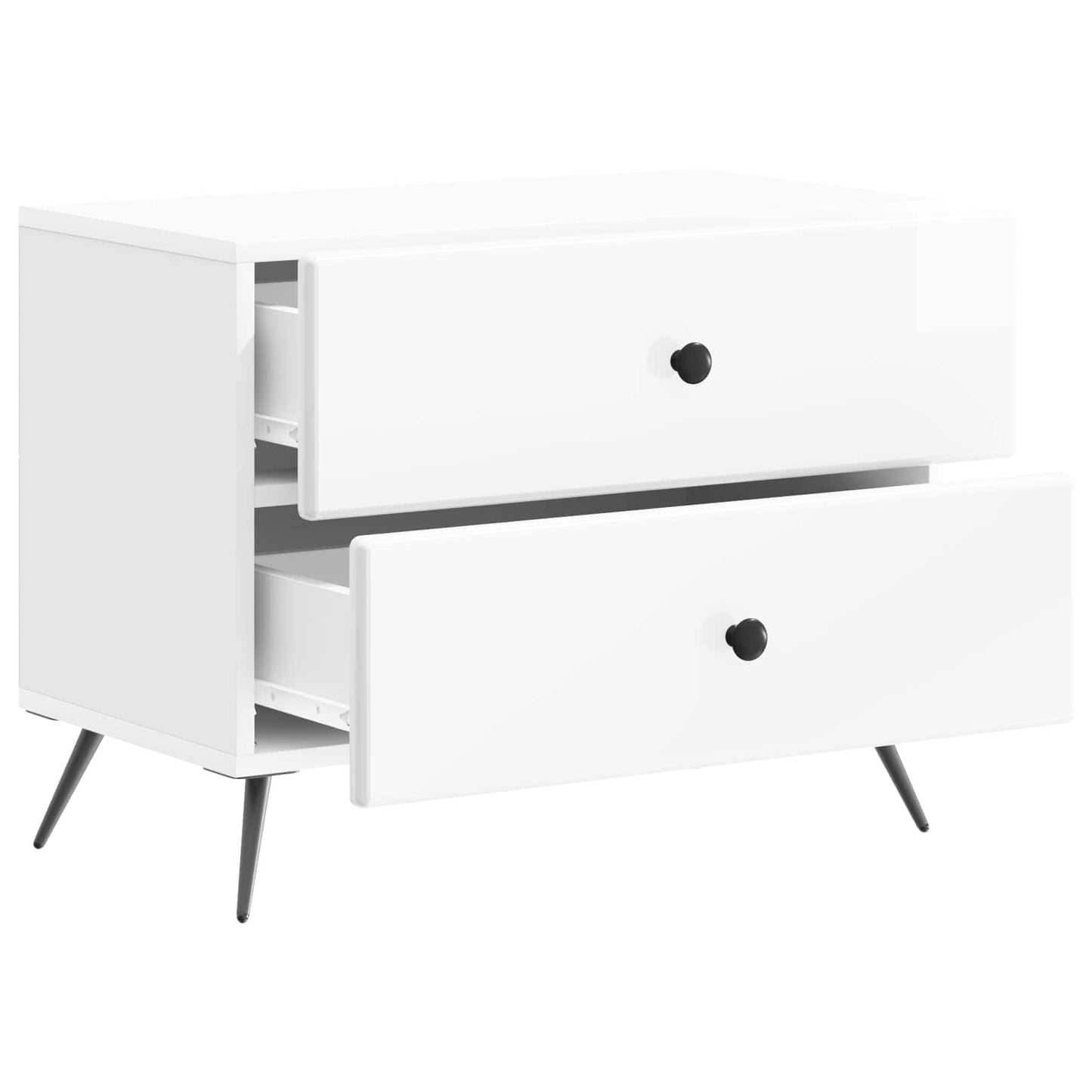 vidaXL Κομοδίνο με συρτάρι Γυαλιστερό Λευκό 62 x 34,5 x 47,5 εκ