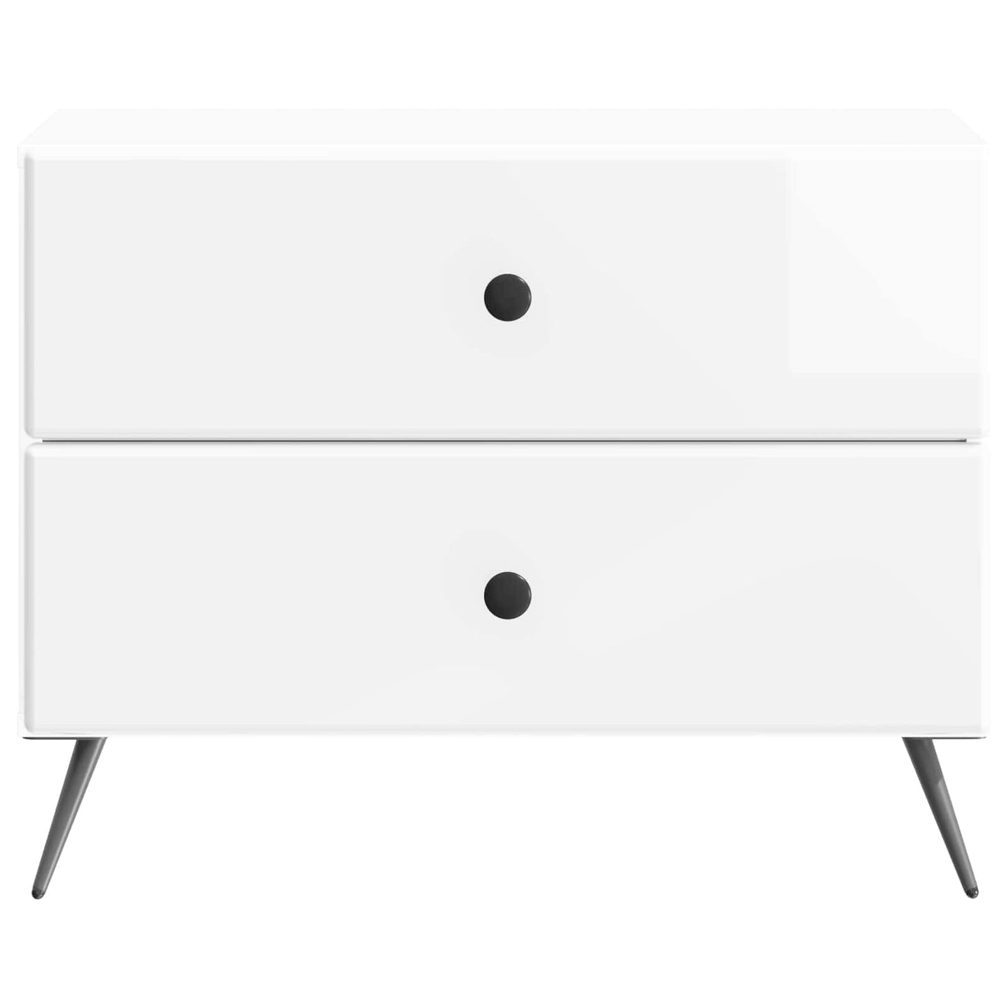 vidaXL Κομοδίνο με συρτάρι Γυαλιστερό Λευκό 62 x 34,5 x 47,5 εκ