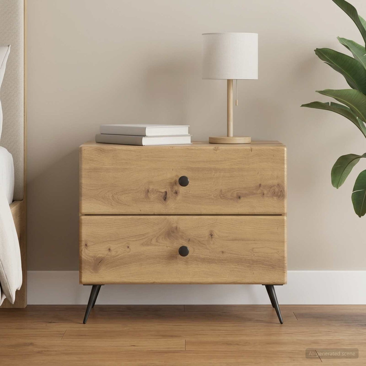 vidaXL Κομοδίνο Artisan Δρυς 62 x 34,5 x 47,5 εκ Επεξεργασμένο Ξύλο