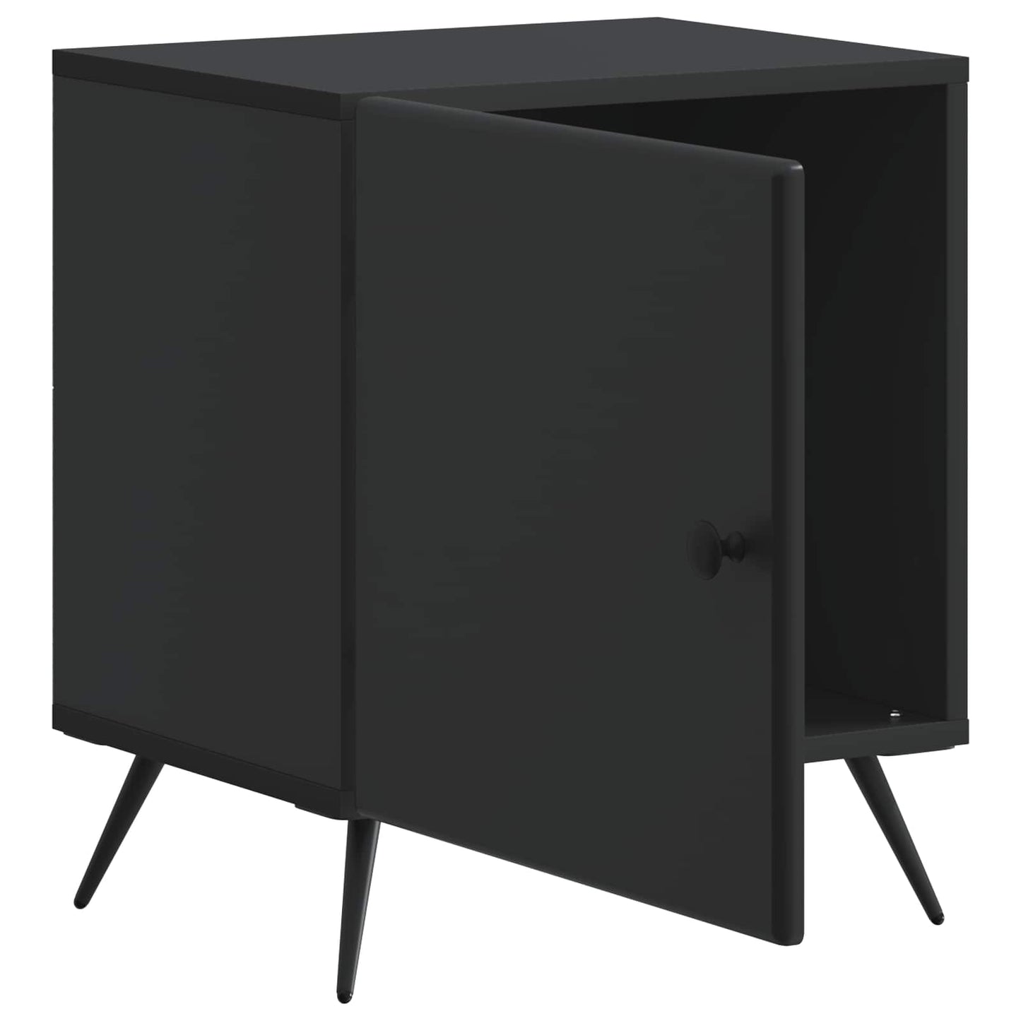 vidaXL Κομοδίνο Μαύρο 43 x 34,5 x 50 εκ Επεξεργασμένο Ξύλο